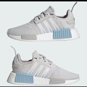 Adidas NMD_R1 Shoes Gray Light Blue White